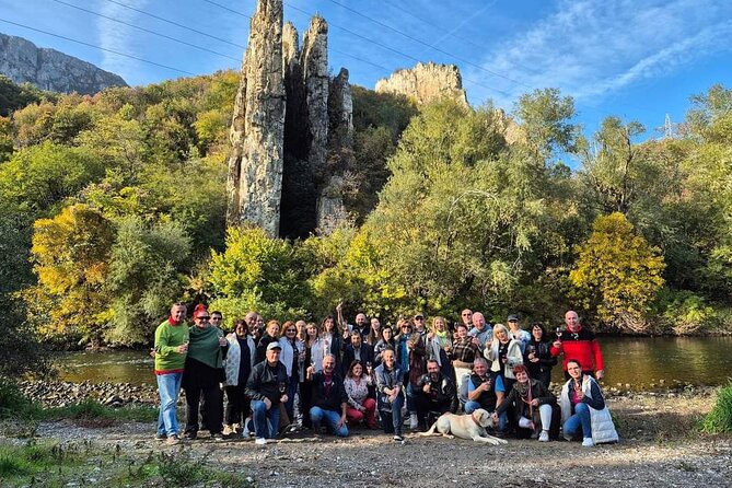 Wine trip with The Jolly Vintners near Sofia - The Ritli formations and the river tasting
